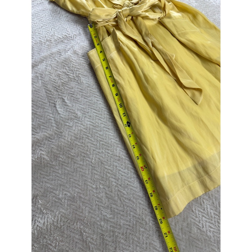 Lucy Paris A-Line Dress S Yellow Ruffled Knee Length Flutter Sleeve Waist Belt - Picture 16 of 16